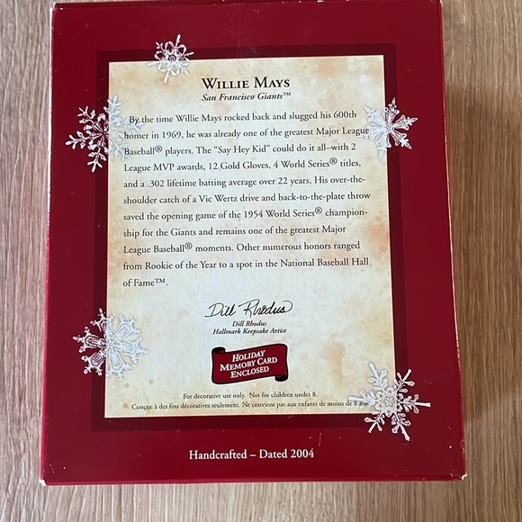 San Francisco Giants - Willie Mays - Ornament - Picture 6 of 6